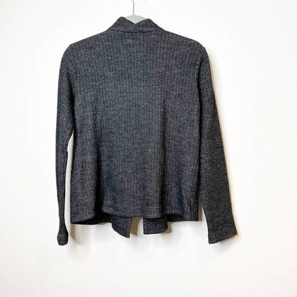 Eileen Fisher Wool Blend Jacket Gray Long Sleeve Collared Open Front Size XS - Picture 2 of 5